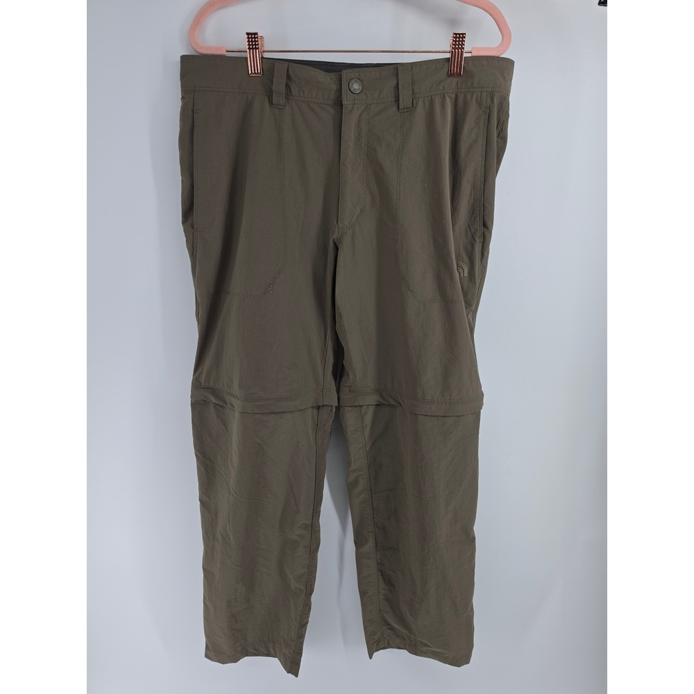 The North Face Mens Paramount Peak II Convertible Hiking Pants Olive Green 34